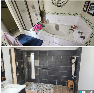 Bathroom remodel before and after
